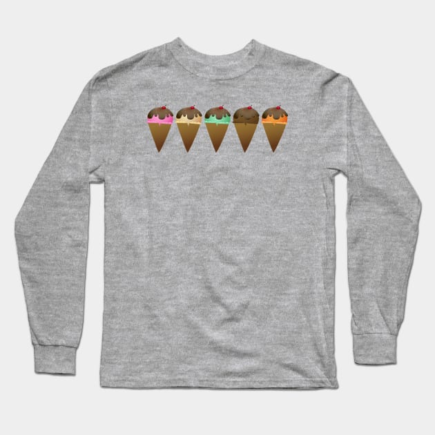 Ice Cream Pals Long Sleeve T-Shirt by Punderstandable